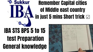 How to remember Capital cities of Middle east country -iba bps 5 to 15