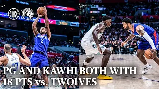 PG and Kawhi Both Score 18 PTS vs. Timberwolves Highlights | LA Clippers