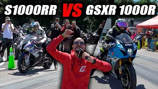 QUE FIERROS🔥S1000RR🆚GSXR1000R🔥Fullgass Drag Race Cuarto de milla