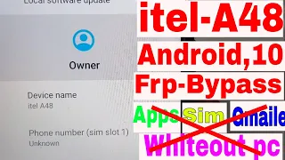 itel A48 FRP Bypass Android 10 easy tricks| itel( L6006L ) Google Account Bypass Without Pc