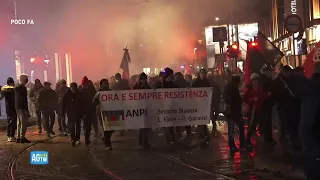 Milano, manifestazione antifascista contro il presidio di estrema destra