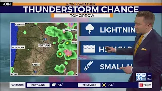 Thunderstorm chances increase Wednesday around Portland