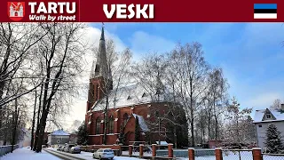 Tartu, Estonia. Walk by street. Veski tänav/street. 4K