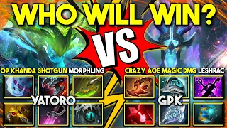 WHO WILL WIN? Between OP Khanda Shotgun YATORO Morphling Vs. Crazy AoE Magic GPK Leshrac DotA 2