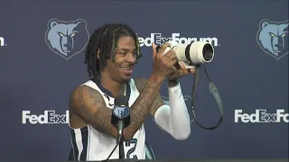 Ja Morant turns camera on reporters during Memphis Grizzlies Media Day 2022