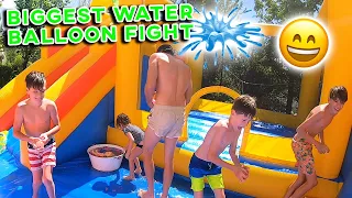 ACTUALLY TURNED OUR BACKYARD INTO A WATER PARK FOR 48 HOURS | BIGGEST WATER BALLOON FIGHT EVER