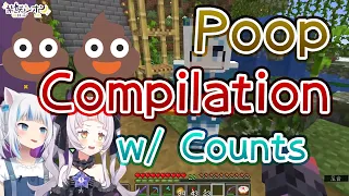 【Hololive JP/EN】Gura Shion Minecraft Poop Compilation with Poop Counts【Eng Sub】