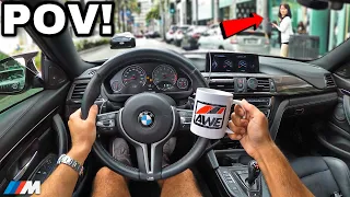 GETTING COFFEE In A Straight Piped BMW M4 F82 [LOUD EXHAUST POV]