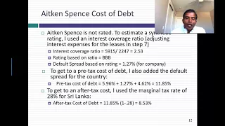 In Practice Webcast #7a:: Estimating the Cost of Capital for a firm, division or project