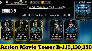 Action Movie Tower Boss Battle 110 ,130 & 150 Fight + Reward MK Mobile