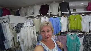 Турция-2019.  Примерка платьев. Покупки в магазине текстиля.