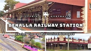 Aerial view - Historic images - walkabout : Benalla Railway Station - Victoria  Australia