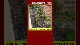 Aerial View Of Protesters Surrounding Sri Lanka President Gotabaya Rajapaksa's House #shorts #viral