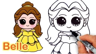 How to Draw Disney Princess Belle from Beauty and the Beast Cute