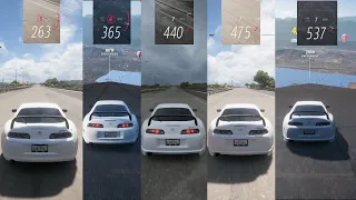 Forza Horizon 5 - Insane Toyota Supra Top Speed Compilation || 550 Km/H Top Speed || JDM Beast ||
