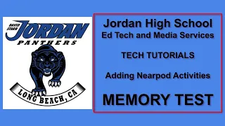Nearpod Activities-Memory Test