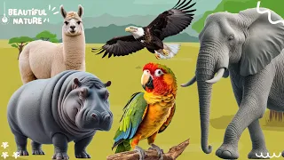 The sound of the bustling animal world: Camel, Hippo, Eagle, Elephant, Parrot