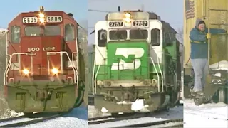 Classic Winter Trains Along the Mississippi River: Burlington Northern, Soo Line, CNW, GB&W, CC&P