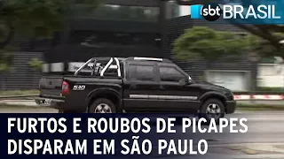 Furtos e roubos de picapes disparam em São Paulo | SBT Brasil (28/12/22)