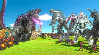 All Godzilla + GODZILLA 2021 VS MechaGodzilla x Gundam + Mecha Team - Animal Revolt Battle Simulator