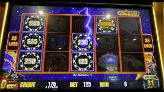 $125 spins land $1k mini and huge jackpot on High Stakes Lightning Link #highlimitslots #handpay