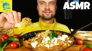 ASMR Turkish scrambled egg with garlic sausage (menemen) 🇹🇷 (German ASMR, English subtitles)