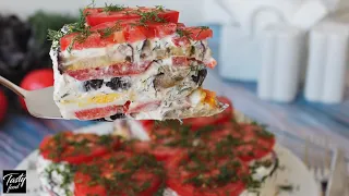 Вкуснейший Закусочный Торт из Баклажанов!