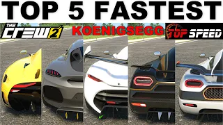 Top 5 Fastest KOENIGSEGG Cars in The Crew 2 (2023 Update)