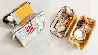 Open Up Box Pouch | Wide Open Zippered Pouch | Beginners Friendly Sewing