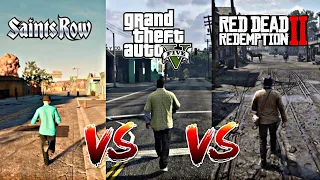 the deference between Saints Row , Red dead redemption 2 and Gta v  | The Big Comparison #07