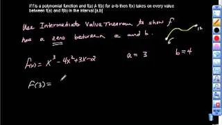 Use Intermediate Value Theorem to Prove a Zero Between a and b