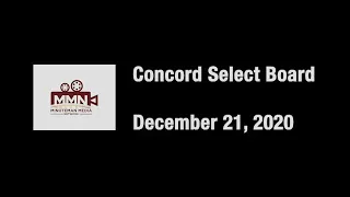 Concord Select Board, December 21, 2020. Concord, MA.