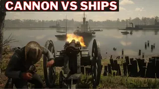 Can a Cannon Destroy large Sea Ships in Red Dead redemption 2