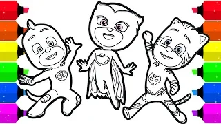 PJ Masks Coloring Pages for Kids How to Draw Catboy, Gekko, and  Owlette.