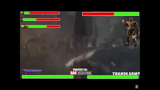 Avengers endgame fight scene with health bars