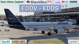 Airline Captain | XP12 Toliss A320NEO | Hannover/EDDV to Stuttgart/EDDS | VATSIM