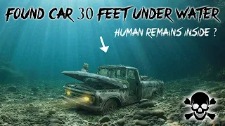 HAUNTED DIVING IN A HAUNTED QUARRY FOUND CAR // POSSIBLE HUMAN REMAINS ?