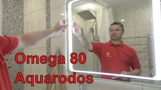 Mirror in the bathroom "Omega 80" with led-lighting from "Aquarodos" (English subtitles)