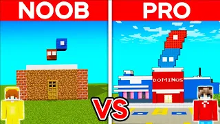 NOOB vs PRO: Domino's Pizza BUILD CHALLENGE in Minecraft!