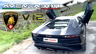 Unleashing the Power of a Lamborghini Aventador S in the Swiss Mountains.