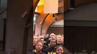 Infantry Soldiers in training at Fort Moore fill the chapel with excitement to attend chapel service