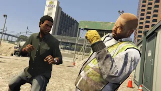 GTA V: Lamar VS Construction workers