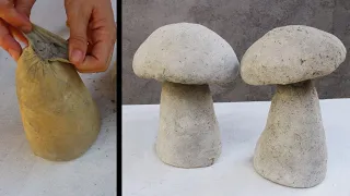 Cement Mushrooms DIY Using Papercrete 🍄