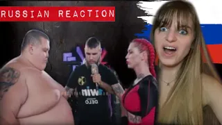 Russian Reaction to Russian 530lb man vs 140lb woman Worldstar hip hop