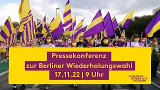 Pressekonferenz am 17.11.22 zur Berliner Wiederholungswahl