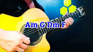 Backing track Am G Dm F| Vòng hợp âm tập luyện Guitar