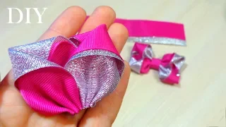 Простой и красивый бантик из лент Канзаши| DIY Ribbon Bow| Kanzashi Ribbon Bow Tutorial| Ola ameS