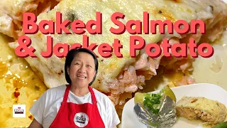 Quick and Simple Baked Salmon and Jacket Potato Recipe | Easy To Make Delicious Dinner Ideas