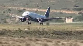 Athens airport crosswind landings.