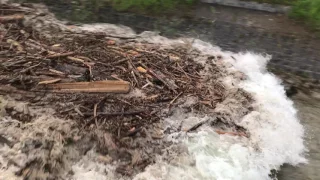 Laui Giswil 31.5.2017, 20.07, Hochwasser Flutwelle nach Gewitter im Einzugsgebiet